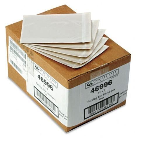 QUALITY PARK PRODUCTS 46996 Clear Front Self-adhesive Packing List Envelope, 6 X