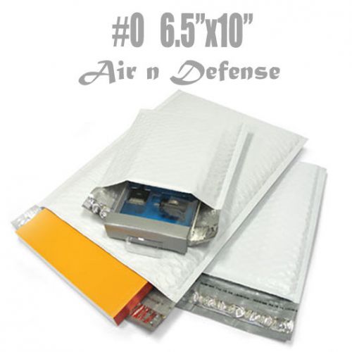 25 #0 POLY BUBBLE PADDED ENVELOPES MAILERS BAGS 6.5&#034; x 10&#034; SELF SEAL AirnDefense