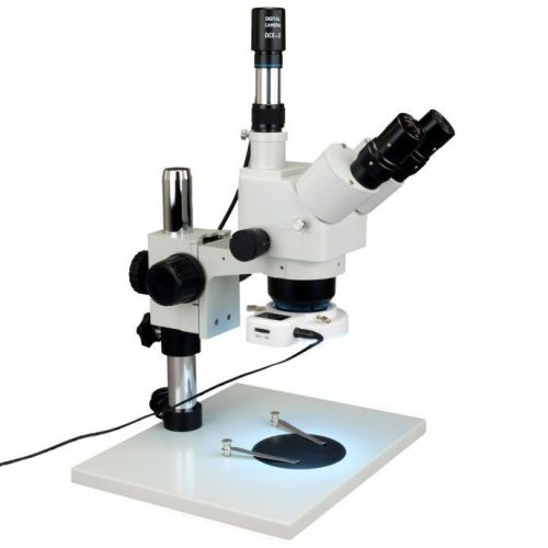 Zoom 5X-80X Stereo Trinocular Microscope+54 LED Ring Light+Digital Camera
