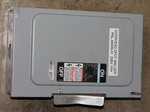 Siemens jn322 i-t-e general duty enclosed switch 240v 60a 1ph 10hp for sale