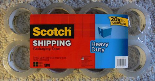 Scotch Heavy Duty Shipping Packaging Tape, 1.88 Inches x 56.4 Yards, 8 Rolls New