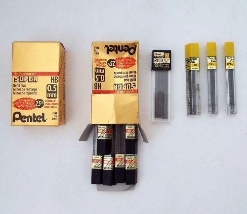 Lot of Pentel Hi-Polymer Mechanical Pencil Lead .5mm .9mm