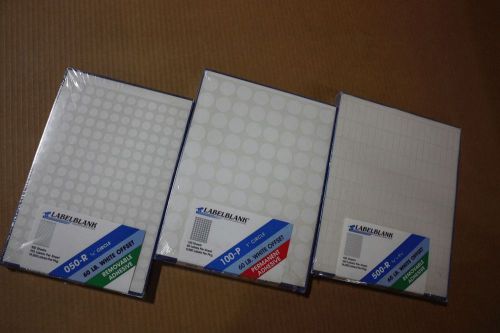 9 Units of 100 sheets of 160 Labels, Blank Adhesive,Plain White Removable