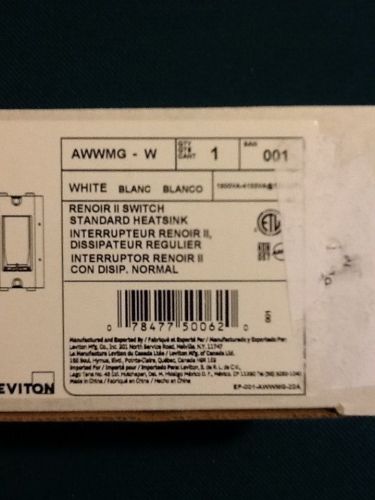Leviton Renior AWWMG-W switch 120/277v up to 4155watts