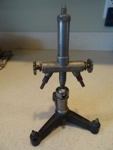 Vintage scientific laboratory gas mixing burner on stand