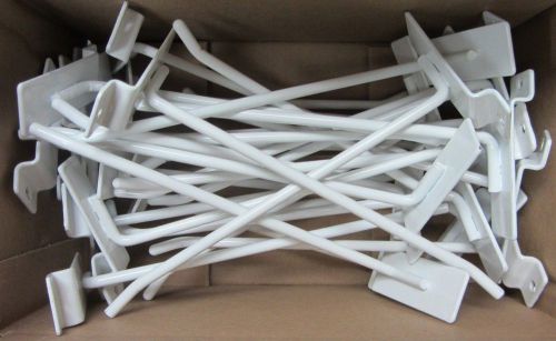 30  8&#034; White NEW Slatwall Slat Wall Hooks