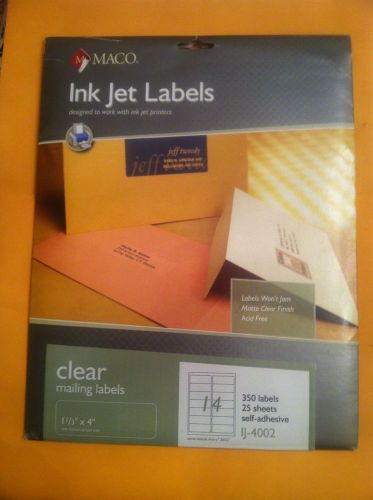 Ink Jet Ij 4002 Clear Labels- Used
