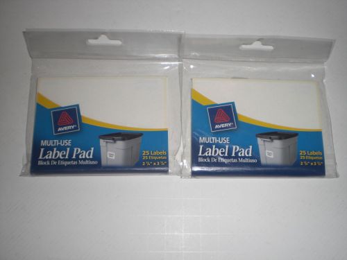 AVERY 45530 MULTI USE LABELS  2 7/8&#039;&#039; x 3 7/8&#034; 50 LABELS ( 2 PACKS )