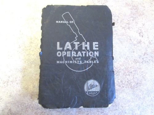 ATLAS PRESS CO. 1937 MANUAL OF LATHE OPERATIONS AND MACHINIST TABLES