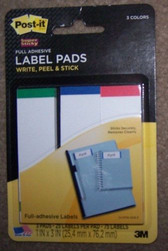 Post-It Super Sticky Label Pads~New in Package