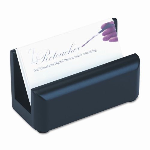 Wood Tones Business Card Holder, Capacity 50 2-1/4 x 4 Cards, Black