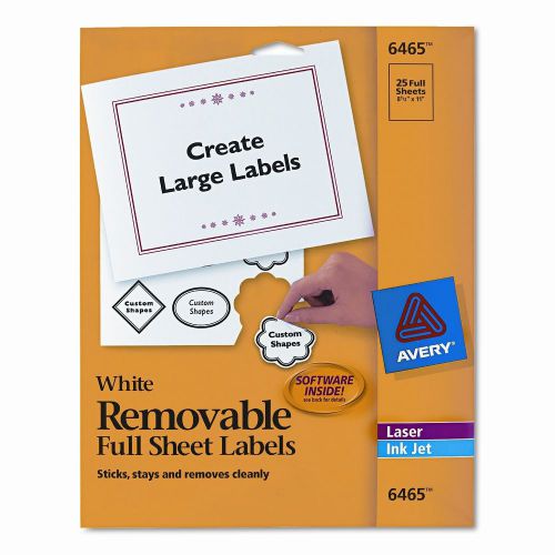 Avery Consumer Products Removable Inkjet/Laser I.D. Labels, 25/Pack