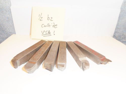 Machinists 2/27  usa preground brazed carbide tool bits 1/2 &#034; for sale