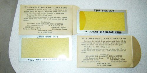 2 old unused pacs- William&#039;s Sta-Clear Welders Cover Lens-yellow tint- original