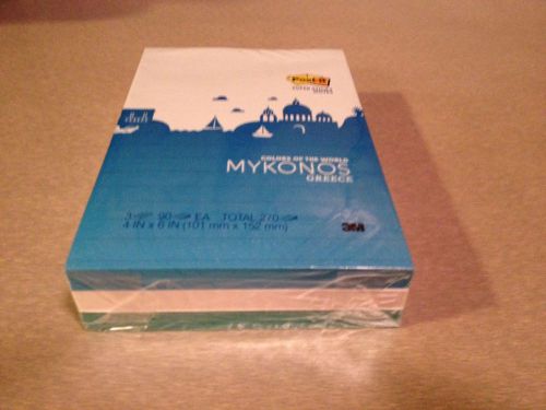 Super Sticky Post It Notes 4x6 Colors of the world Greece!!(Great Buy)!
