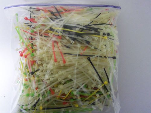 BAG OF 4&#034; ZIP TY/ TIE WRAPS APPROX. 1 LB. PLASTIC FASTENERS HUNDREDS- THOUSANDS