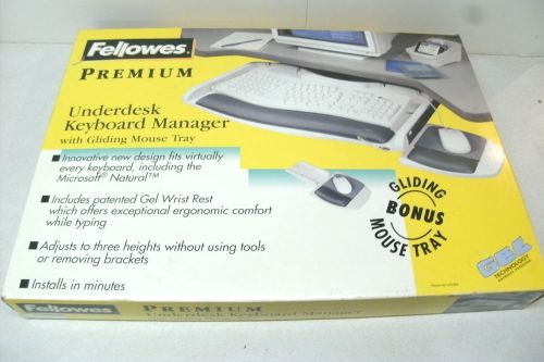 FELLOWES PREMIUM GEL UNDERDESK KEYBOARD MANAGER W/GLIDING  MOUSE TRAY 93801 NEW