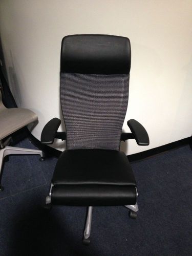Haworth X99 Executive Chair with black leather seat and mesh back