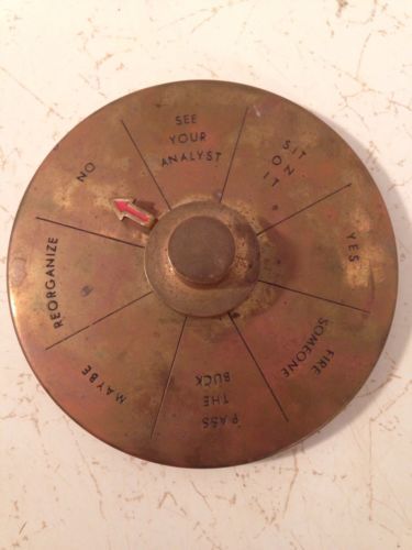 Vintage Brass Spin The Wheel Decision Maker Paperweight