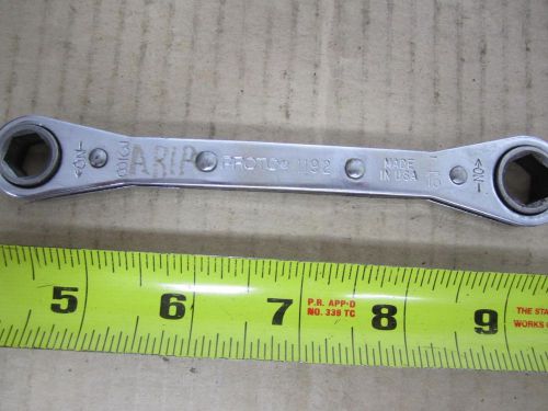Proto 1192 us made 3/8&#034; x 7/16&#034; ratcheting box wrench list mechanic tool for sale