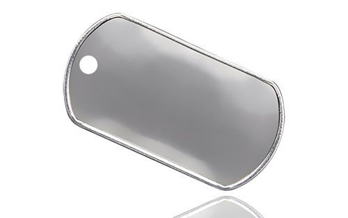 100 Stainless Steel Military Dog Tags.  Authentic Rolled Edge Matte Finish