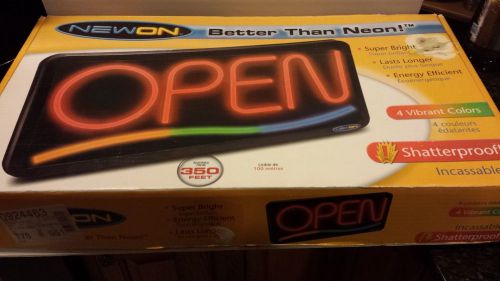 NEW Newon LED Lighted Open Sign Better than Neon Four Vibrant Colors 29&#034; x 14&#034;