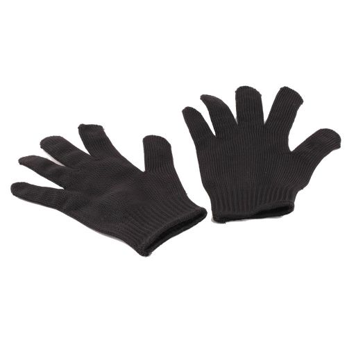 1 Pair Black Stainless Steel Wire Safety Works Anti-Slash Cut Resistance GloveOR