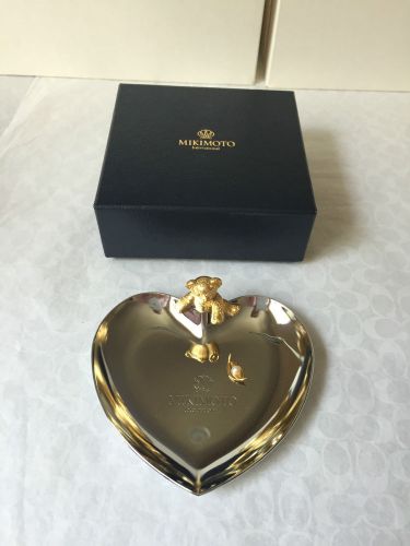 AUTH. BRAND NEW MIKIMOTO International pearl jewelry Tray Bear Heart W/BOX 95.00