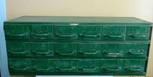 Vintage industrial equipto steel cabinet  tool box 18 drawer organizer for sale