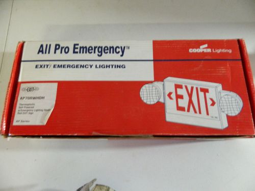 Cooper All Pro Dual Head Exit Emergency Lighting Sign AP70RWHDH New