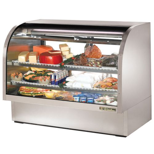 Tcgg-60-s true stainless steel curved glass deli case refrigerated for sale