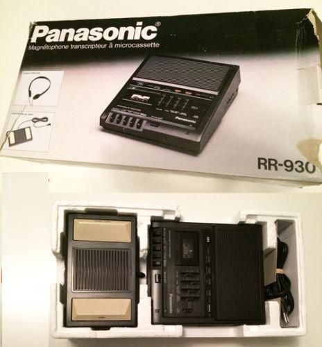 Panasonic RR-930 MicroCassette Transcriber Dictation Foot Control Recorder