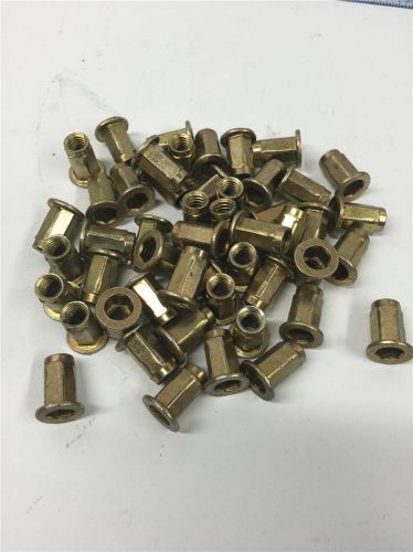 50pc sheet metal fastener hex rivet nut rivnut 3/8&#034; o.d.1/4&#034;-18 threads 3/4&#034; l for sale