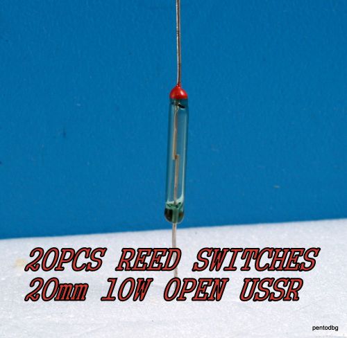 20PCS MAGNETIC REED SWITCHES 20mm 10W KEM-2A RUTENIUM PLATED OPEN USSR  MILITARY