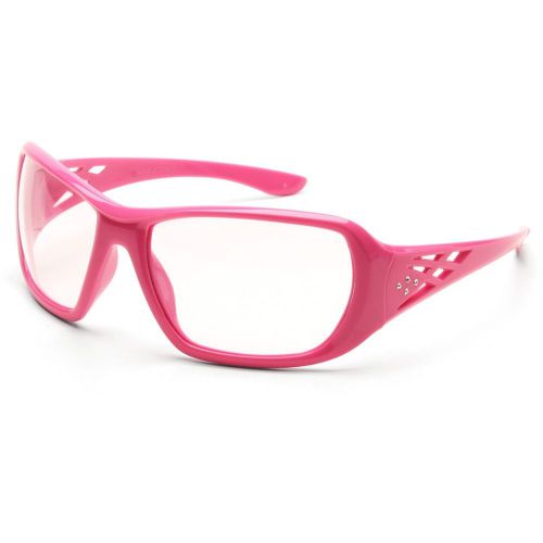 SAFETY GLASSES ERB LADIES SPORTY CLEAR LENS  PINK ROSE TEMPLE LENS ANSI ST17953