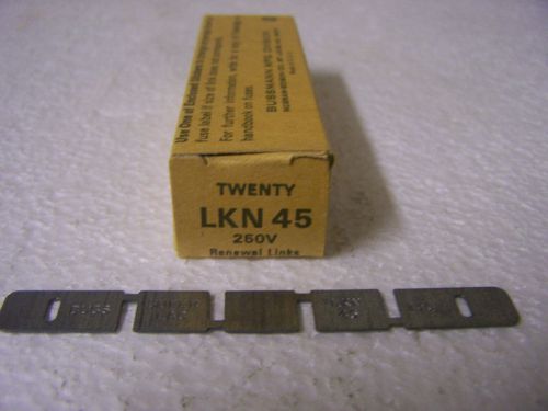 Lkn-45 fuse link bussmann super lag renewal link - 45 amp 250 volt - qty. 20 for sale