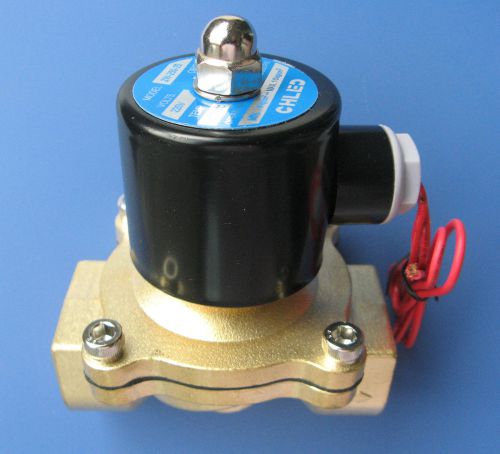 CHLED AC 220V Volt 0-1.0MPa 2 Position 2 Way 1&#034; Thread Brass Solenoid Valve