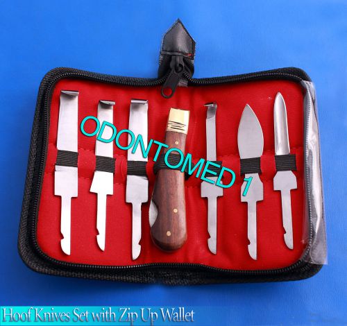 Hoof Knives Set with Zip Up Wallet - Premium Qlty Farrier Tools Various Blades