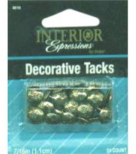 Dritz 9010 Upholstery Decorative Hammered Head Nails, Antique Brass, 7/16-Inch,