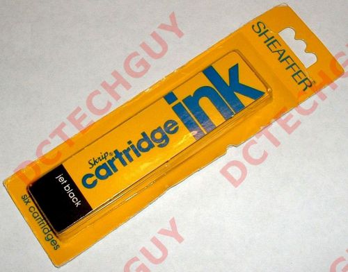 (kt) new &amp; sealed! genuine sheaffer skrip black ink cartridge six-pack fast ship for sale