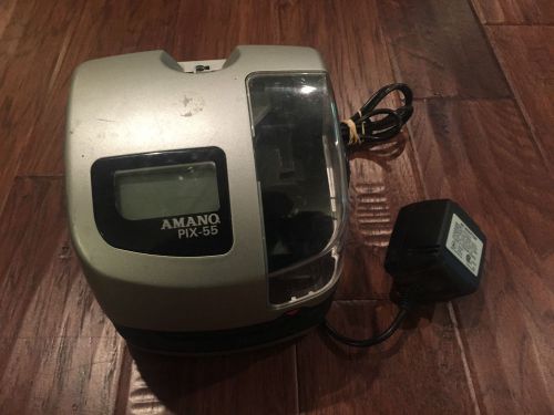 Amano Series PIX-10 PIX-55 Time Clock Recorder USA with AC Adapter and Key