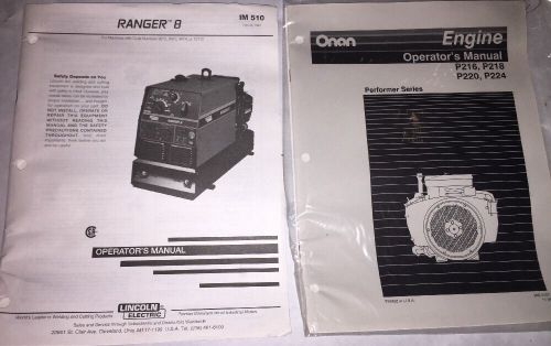 Lincoln Electric (Ranger 8 LPG Welder &amp; Onan Engine Operators  Manual) GENUINE