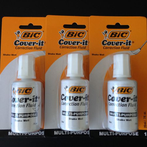 BIC Cover it correction fluid white out Pack of 3