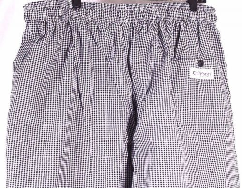 Chef Works Baggies Size 3XL Checkered Chef Pants Poly Cotton Blend NWOT
