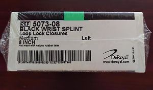 DeRoyal Black Wrist Splint Loop Lock 8&#034; Medium LEFT #5073-08 NEW IN BOX