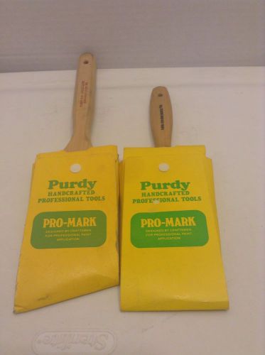 Lot Of 2 Purdy Pro-Mark 3&#034; Inch Paint Brushes Sprig &amp; Nylox Glide
