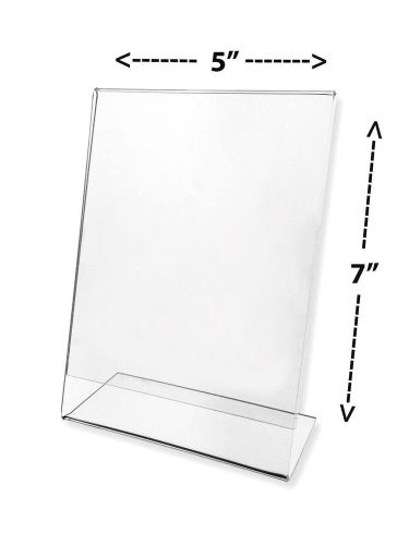 5&#034; x 7&#034; Vertical Acrylic Table Tent Picture Display &amp; Sign Holder - Clear