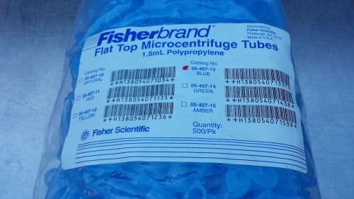 Fisherbrand 1.5 ml Flat Top Microcentrifuge Tube 500 pk Blue Polyproplene