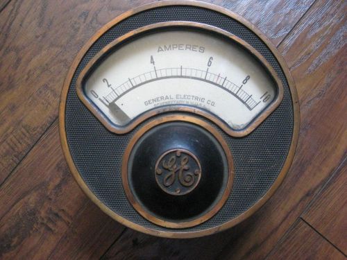 Vintage General Electric Amperes Gauge R2 / Diameter 7 1/2&#034; / Pat. 1901