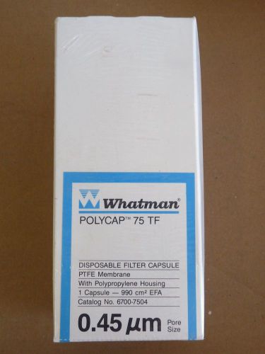 New whatman polycap 75 tf 6700-7504 cole parmer 29700-14 ptfe filter capsule for sale